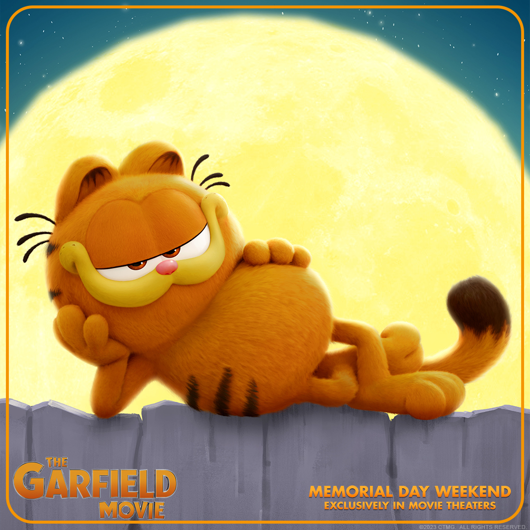 GarfieldMovie's tweet photo. The biggest and brightest. Oh, and the moon’s here too.

#GarfieldMovie is exclusively in movie theaters Memorial Day Weekend. https://t.co/NB1u4x87i4
