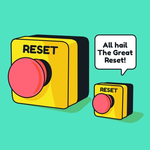 126 - All hail The Great Reset #illustration #digitalart #illustrationartist #vector #colour #creative #weird #surreal  #comic #cartoon #portrait #color #lineart #artist