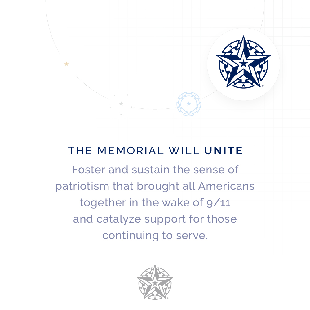 Unite is the Foundation's fourth tenet. The Global War on Terrorism Memorial will foster and sustain the sense of patriotism that brought all Americans together in the wake of 9/11, and rally support for those continuing to serve in the #GWOT. bit.ly/45SOyeL