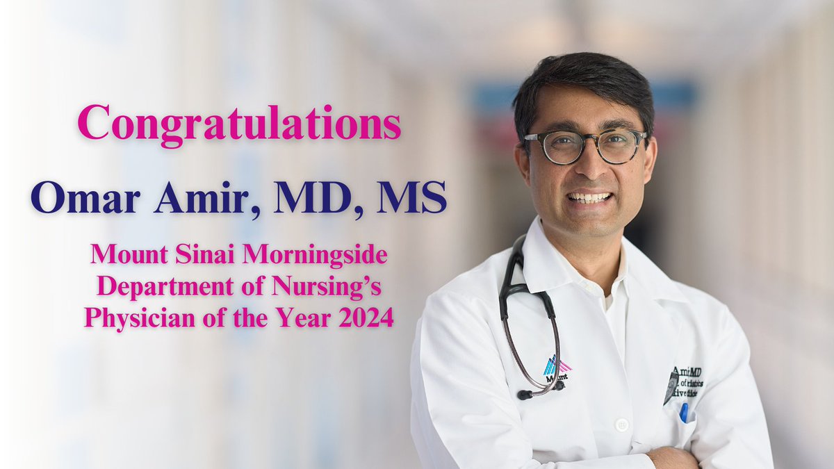 Congratulations to Dr. Omar Amir, recipient of the 2024 Physician of the Year Award from MSM's Department of Nursing. This award recognizes physicians who exemplify interdisciplinary teamwork, collaboration and the shared goal of advancing quality, safety and patient experience.