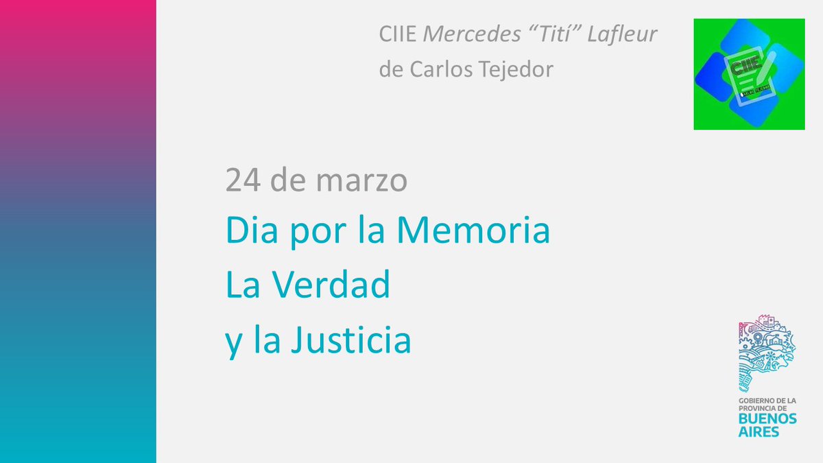 ciiectejedor's tweet image. "La Memoria nos ayuda a iluminar el presente, y a generar el futuro en la vida de los pueblos y en nuestras propias vidas" - Adolfo Pérez Esquivel