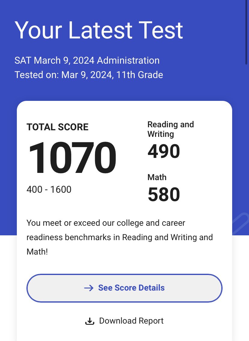 PowellPokey's tweet photo. New SAT score #agtg🙏 https://t.co/pgCgDNhbhL