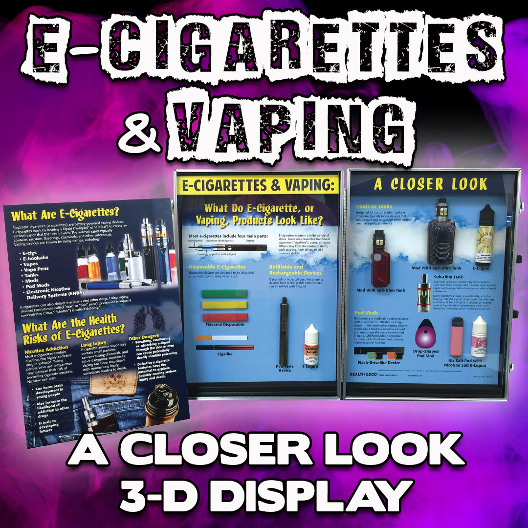 Teach your students and community about the dangers of e-cigarettes and vaping with this colorful, educational 3-D display. Click the link to order now: nimcoinc.com/product/e-ciga… #VapingPrevention #vapingawareness #VAPEFREE