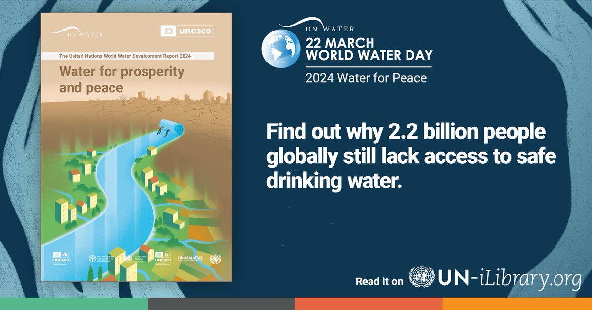 Water is one of the world´s most precious resources. Yet, 2.2 billion people globally lack access to safe drinking water. Join @UNESCO in calling for sustainable action to ensure everyone’s access to clean water- #WorldWaterReport on #UNiLibrary: un-ilibrary.org/content/books/…