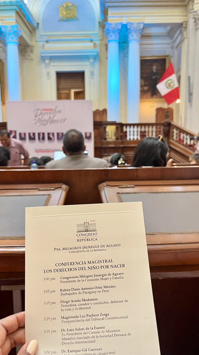 Presentes en la Conferencia “Derechos del Niño por nacer” gracias a la organización e invitación de la Congresista <a href="/MJAguayo63/">Milagros Jáuregui de Aguayo</a>, Presidente de la Comisión de Mujer y Familia del Congreso de la República 🇵🇪

#Promujer #Provida #ProDDHH #25M