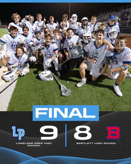 So glad to be a part of the Lakeland Prep Lacrosse family and be apart of the first win in Varsity history. We all poured blood, sweat, and tears into this team and it paid off.🏆