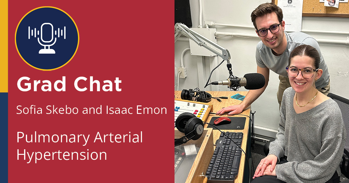 On this week’s Grad Chat, we talk to Sofia Skebo and Isaac Emon (MSc students in Translational Medicine) about their research into pulmonary arterial hypertension! Check out Grad Chat here: podcast.cfrc.ca/grad-chat/