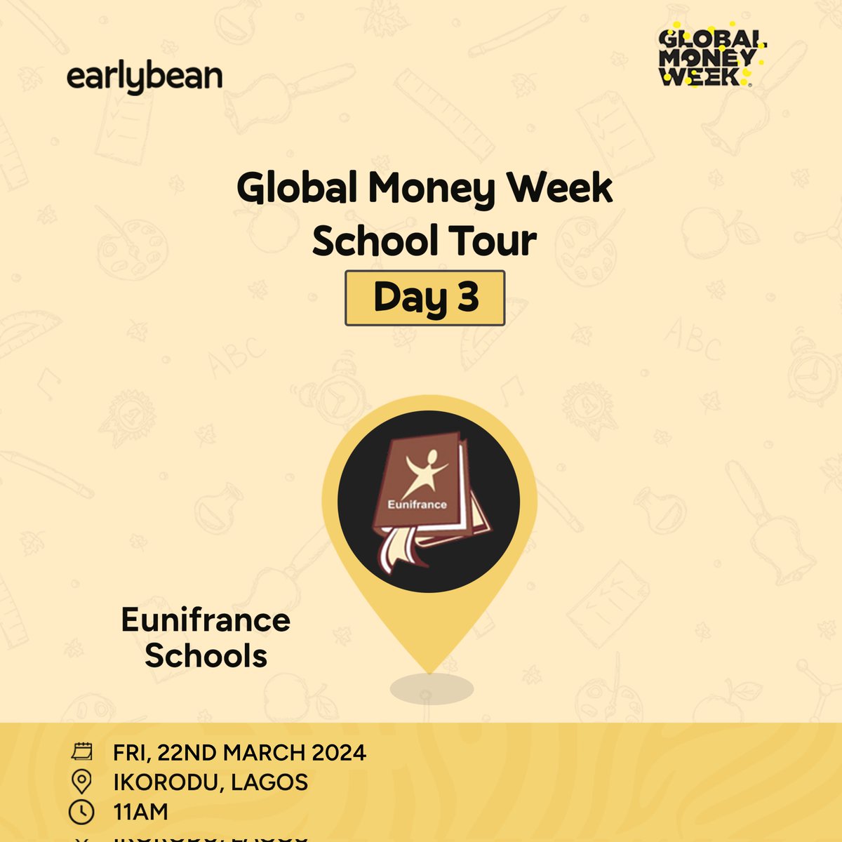 Day Three of our Global Money Week School Tour at Eunifrance Schools was a huge success 🎉!

#myearlybean #financialliteracyforkids #moneysmartkids #financialeducation #globalmoneyweek #globalmoneyweek2024