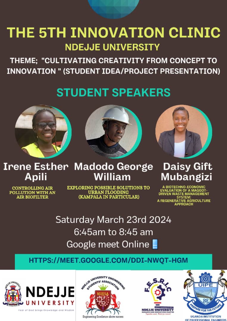 Theme;  "Cultivating Creativity From Concept to Innovation " (Student Idea/Project Presentation)
Saturday, 23 Mar  •  6:45 – 8:45 am
Google Meet joining info
Video call link: meet.google.com/ddi-nwqt-hgm