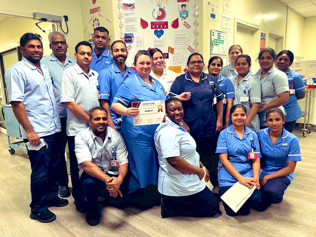 Ward A1 SHH💙 (@ruby_azad) on Twitter photo Ward A1 has received the first <a href="/StockportNHS/">Stockport NHS FT</a> Sepsis Star 🌟 of the Month for demonstrating EXCELLENCE in Sepsis care! Can only be achieved through amazing team-work💙 <a href="/iainArogers/">Iain Rogers RN</a> <a href="/hatchell_karen/">Karen Hatchell</a> <a href="/ChrisOL05142560/">Chris O'Loughlin</a> <a href="/NicolaFirth6/">Nicola Firth</a> <a href="/helshow1/">HH</a> <a href="/wendy1oakes/">Wendy Oakes 💙</a> <a href="/StockportPtExp/">Stockport Patient Experience</a> Ward A1 has received the first <a href="/StockportNHS/">Stockport NHS FT</a> Sepsis Star 🌟 of the Month for demonstrating EXCELLENCE in Sepsis care! Can only be achieved through amazing team-work💙 <a href="/iainArogers/">Iain Rogers RN</a> <a href="/hatchell_karen/">Karen Hatchell</a> <a href="/ChrisOL05142560/">Chris O'Loughlin</a> <a href="/NicolaFirth6/">Nicola Firth</a> <a href="/helshow1/">HH</a> <a href="/wendy1oakes/">Wendy Oakes 💙</a> <a href="/StockportPtExp/">Stockport Patient Experience</a>
