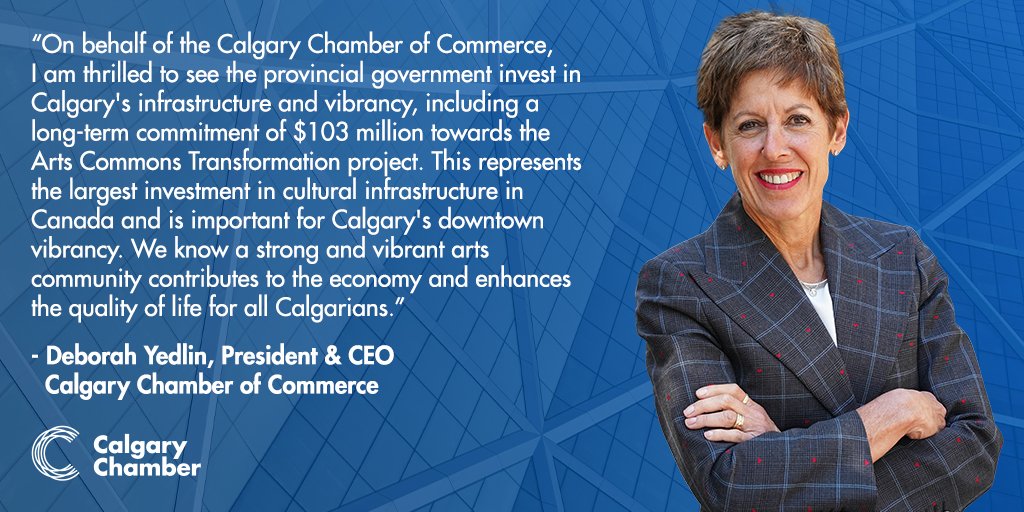 Our statement on @YourAlberta's investment to transform Calgary’s downtown arts scene. Read more at: calgarychamber.com/statement-prov… #yycbiz #ableg