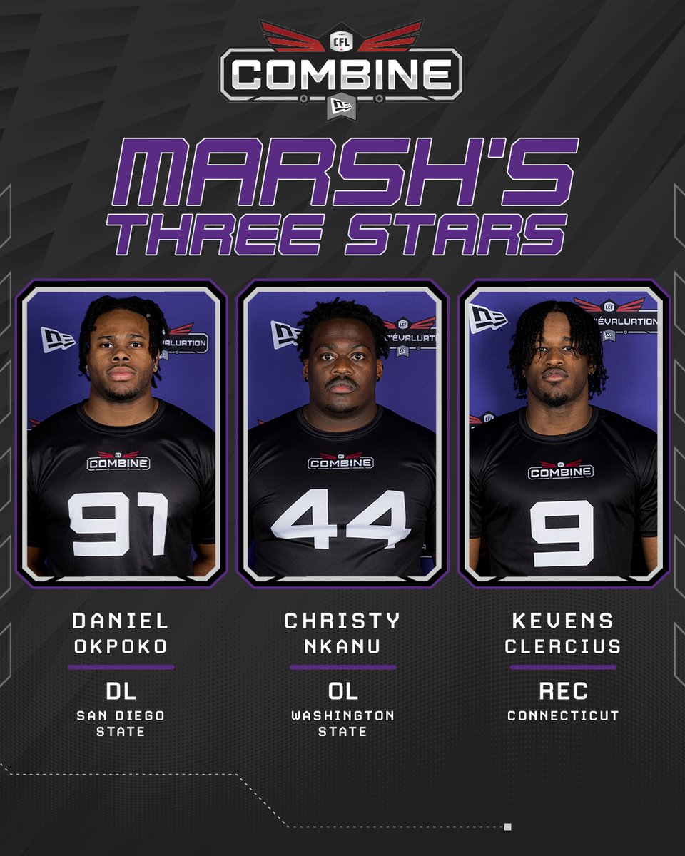 Getting it done with pads on ✅ @TSN_Marsh's three stars from Friday: bit.ly/3vkN8gL #CFLCombine