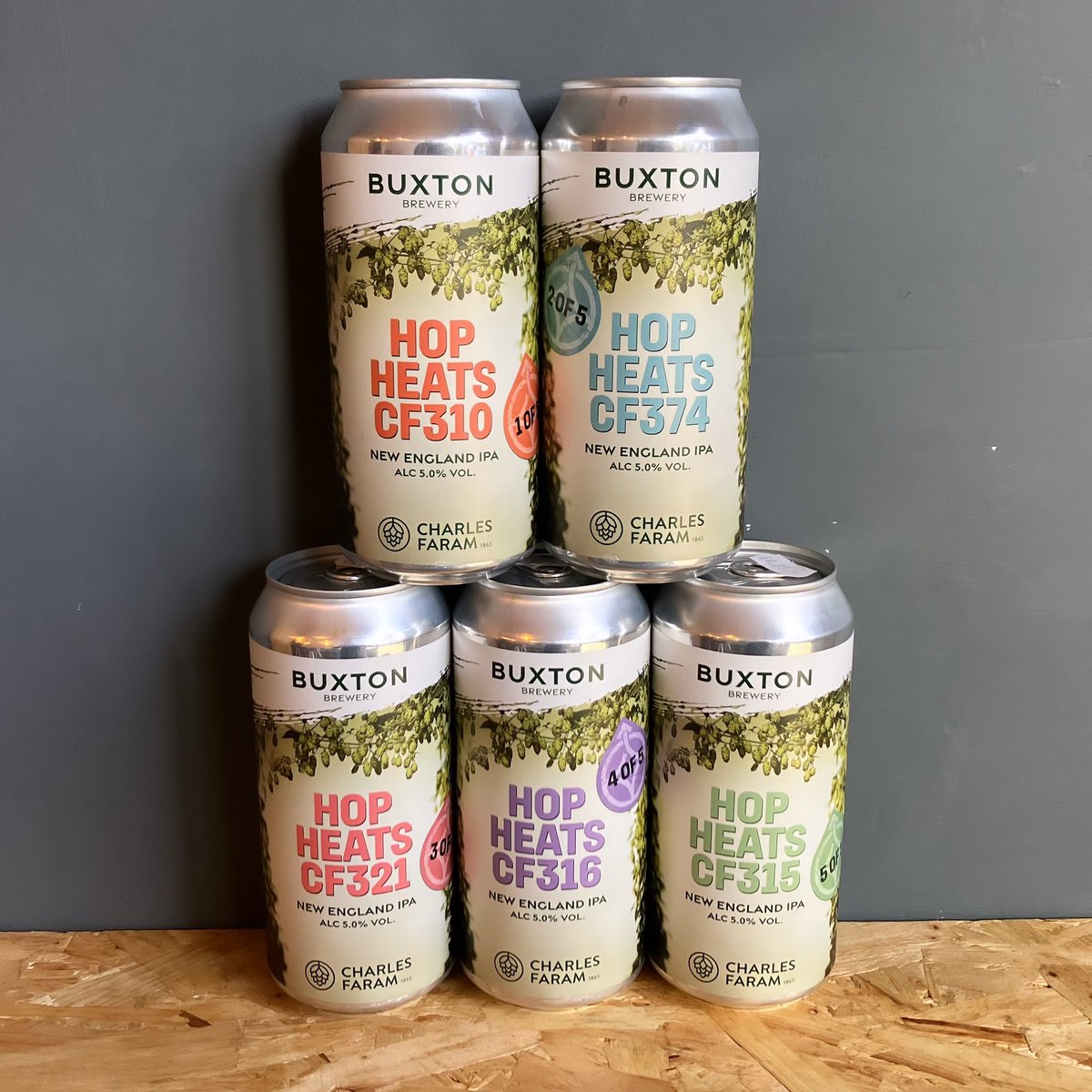 Hop Heats from @BuxtonBrewery features five pioneering British trial hop varieties grown exclusively by @CharlesFaram 💚 Same base beer, different variety each time. There can only be one winner, decided by you! It’s Hop Heats. Let battle commence!