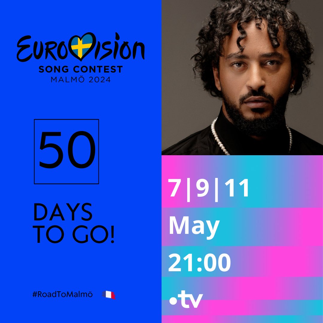 Plus que 50 jours avant l’Eurovision à Malmö ! 🇫🇷 #eurovisionfrance2024 #slimane #monamour #roadtomalmö