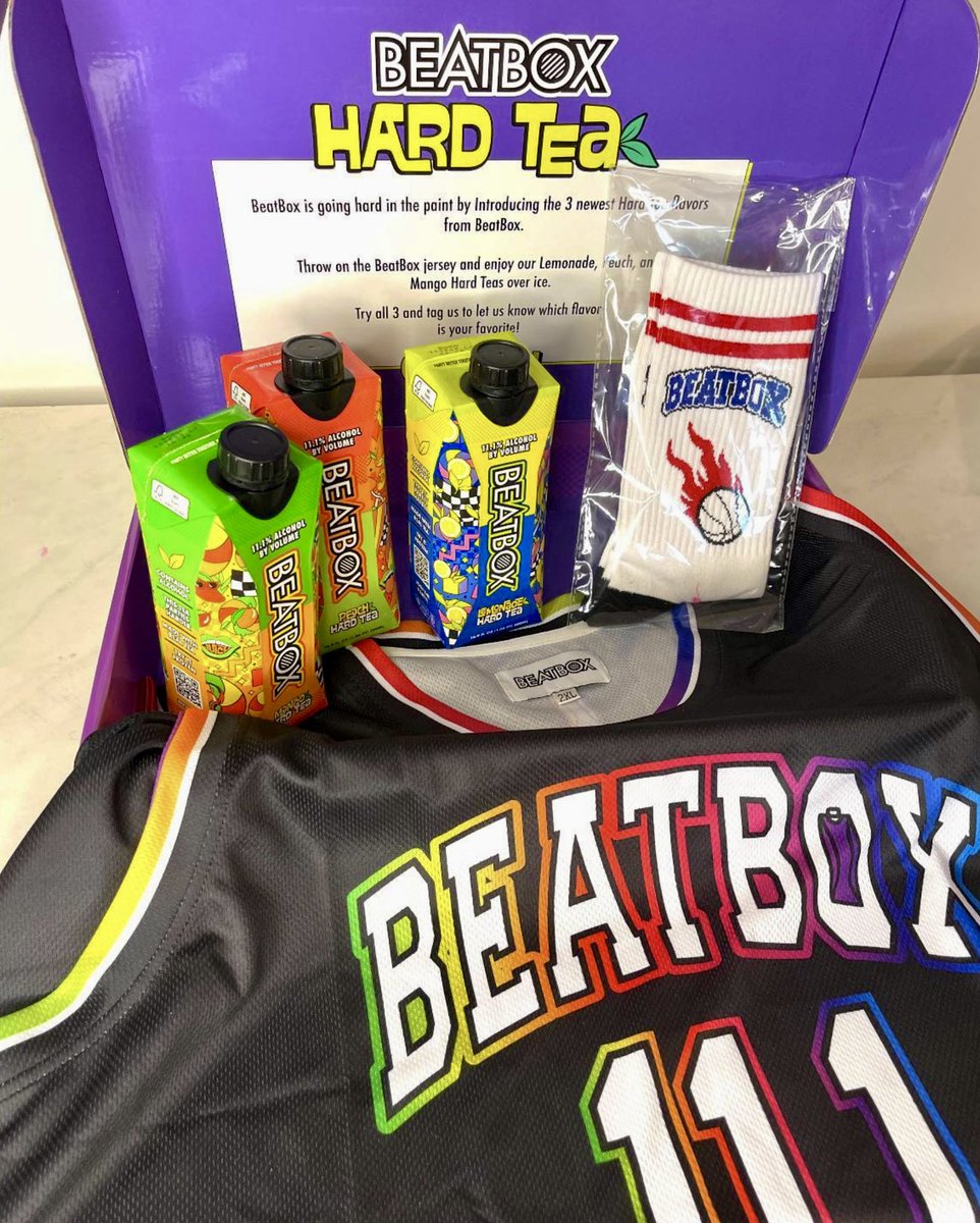 Who wants the tea?! 👀🫖

RT &amp; tag your friends in the comments &amp; we’ll hook 150 of you up with these gifting boxes that include a BeatBox jersey + socks and all 3 of our new hard tea flavors 🤝