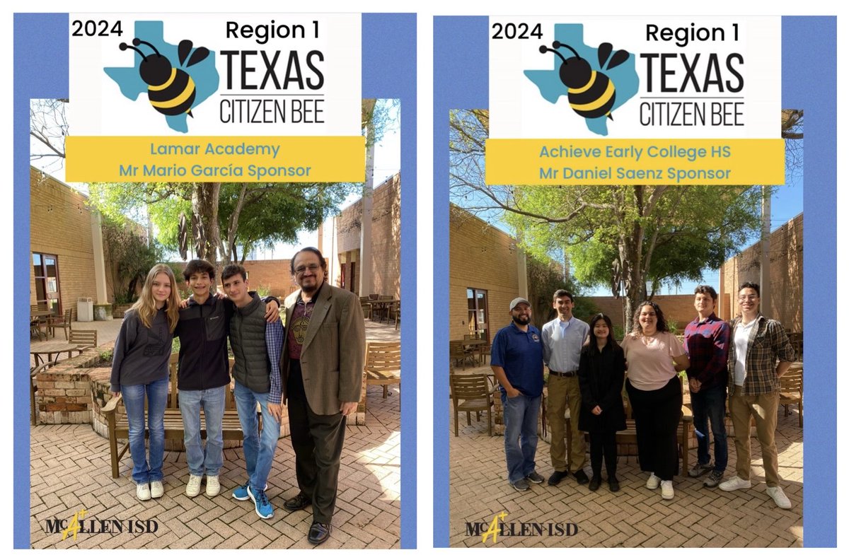 Congratulations to students who competed at the Regional Citizen Bee! Achieve ECHS student Athena Guiam won 1st Place & will advance to the State Competition! 🇺🇸🐝📜⁦@McAllenISD⁩ ⁦⁦⁦@EcAchieve⁩ ⁦@lamar_academy⁩ ⁦@McAllenMemorial⁩ ⁦@McallenHigh⁩