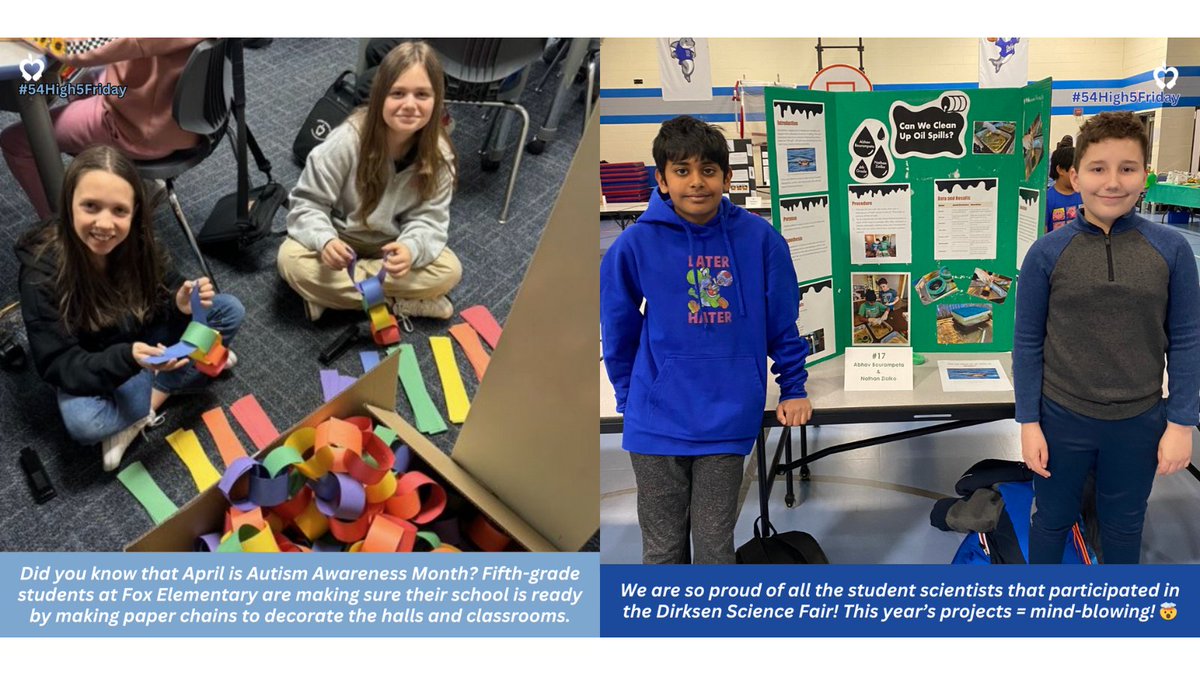 School District 54 (@d54schools) on Twitter photo It's #54High5Friday! Check out the memorable moments we're celebrating this week! <a href="/CollinsSchool54/">Collins School</a> <a href="/IkeEagleNews/">Eisenhower JHS</a> <a href="/meadmustangs54/">Mead Mustangs</a> <a href="/Fox_Elementary/">Anne Fox Elementary School</a> <a href="/DirksenDolphins/">Dirksen Dolphins</a> It's #54High5Friday! Check out the memorable moments we're celebrating this week! <a href="/CollinsSchool54/">Collins School</a> <a href="/IkeEagleNews/">Eisenhower JHS</a> <a href="/meadmustangs54/">Mead Mustangs</a> <a href="/Fox_Elementary/">Anne Fox Elementary School</a> <a href="/DirksenDolphins/">Dirksen Dolphins</a>