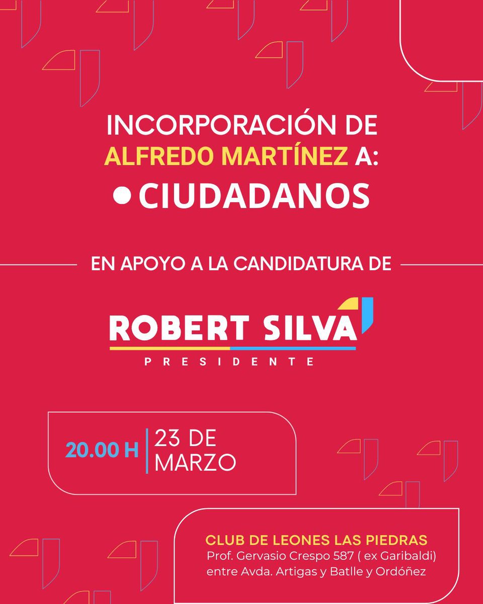 📢 ¡Mañana los esperamos a las 20hs. en el Club de Leones de Las Piedras!
🚩🚩🚩🚩🚩🚩🚩🚩🚩🚩🚩🚩🚩