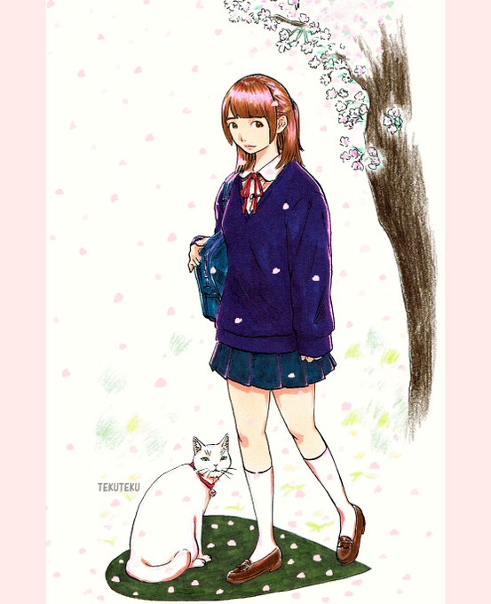 「ピンクのリボン 学生服」のTwitter画像/イラスト(新着)