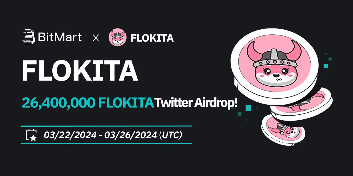 🌟 #BitMart X #FLOKITA #Airdrop 🌟

1⃣Follow <a href="/BitMartExchange/">BitMart</a> &amp; @missflokita
2⃣Join t.me/BitMartExchange &amp; t.me/flokita_Portal
3⃣RT &amp; Tag 3 frds &amp; Like
4⃣Fill in forms.gle/wHuuTx6Et2zapR… 

🎁 1,000 winners / 26,400 $FLOKITA each
👉 Register: bitmart.com/en?r=FLOKITA
