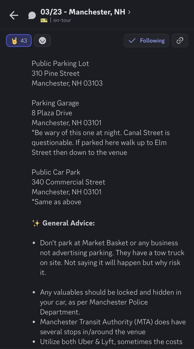 RiddleMeQuinn's tweet photo. For any and all @TheOfficialA7X fans attending the Manchester, NH show on March 23rd, here is
✨Venue & Parking Information
#DBC #A7X #Deathbats #LIBAD https://t.co/c0fukxQpf1