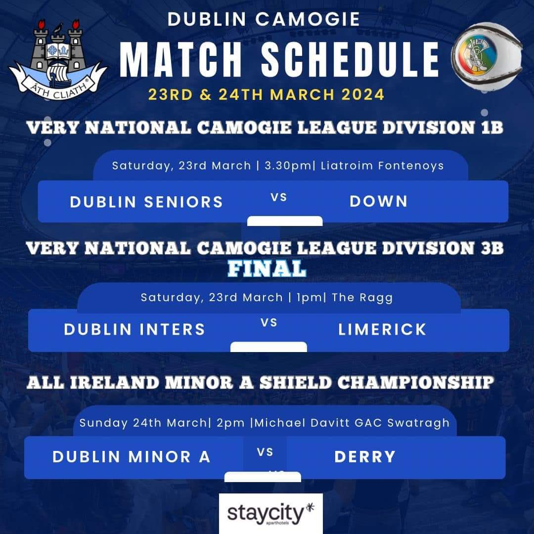 🔴⚪️ National Camogie League Final 🔴⚪️

Best of luck to our own Éile O'Ceallaigh and the Dublin Inter team in the League Final v Limerick tomorrow 1pm at The Ragg, Tipperary

#DublinCamogie
#verycamogieleagues
#staycity
#whitehallcolmcille