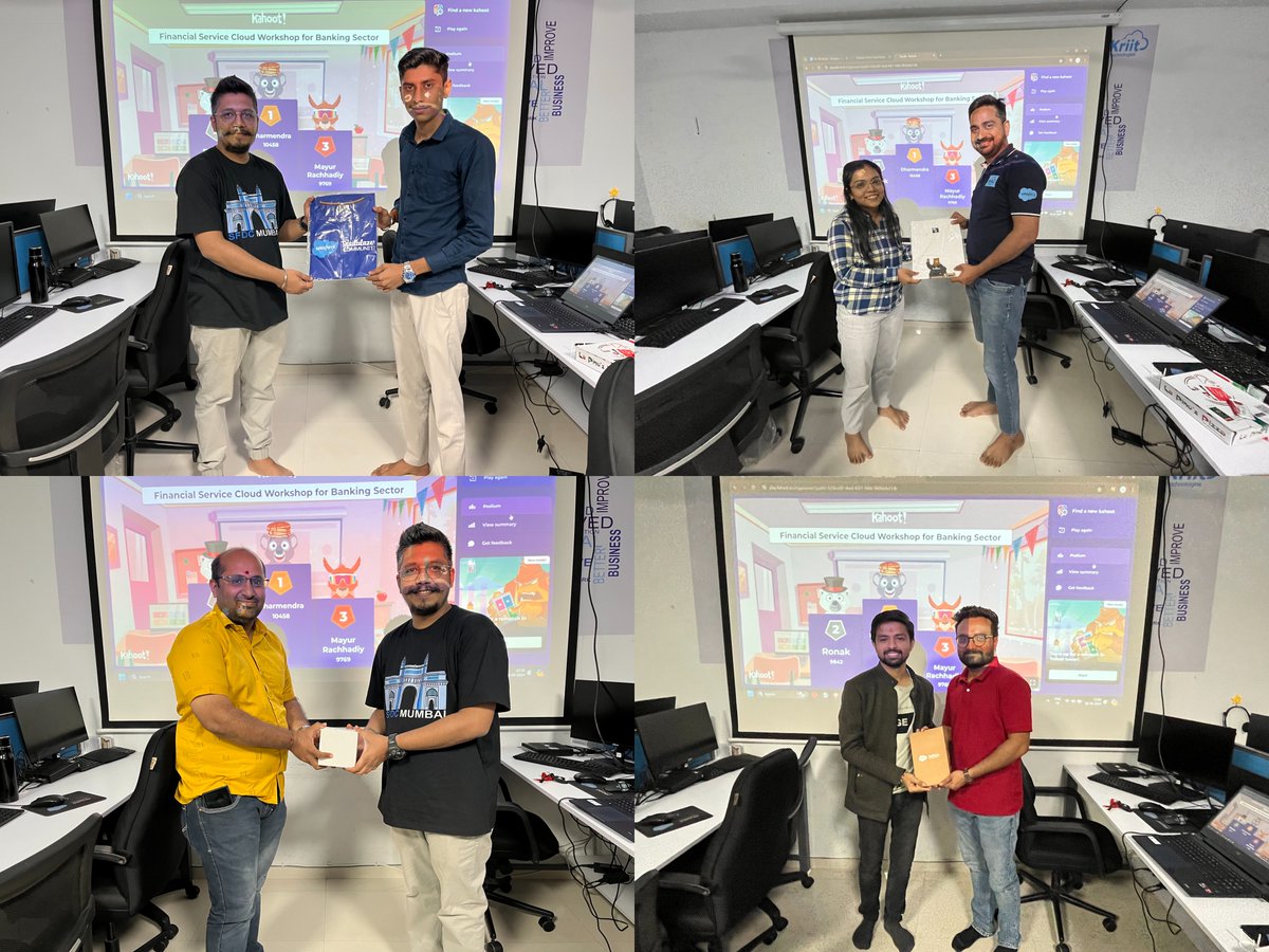 🎉Congratulation to all the kahoot quiz winners! 🏆Your mastery of Salesforce knowledge has earned you some fantastic goodies! Keep shining bright in the world of Salesforce!🚀✨
#Salesforce #trailblazercommunity #Surat #success #winners