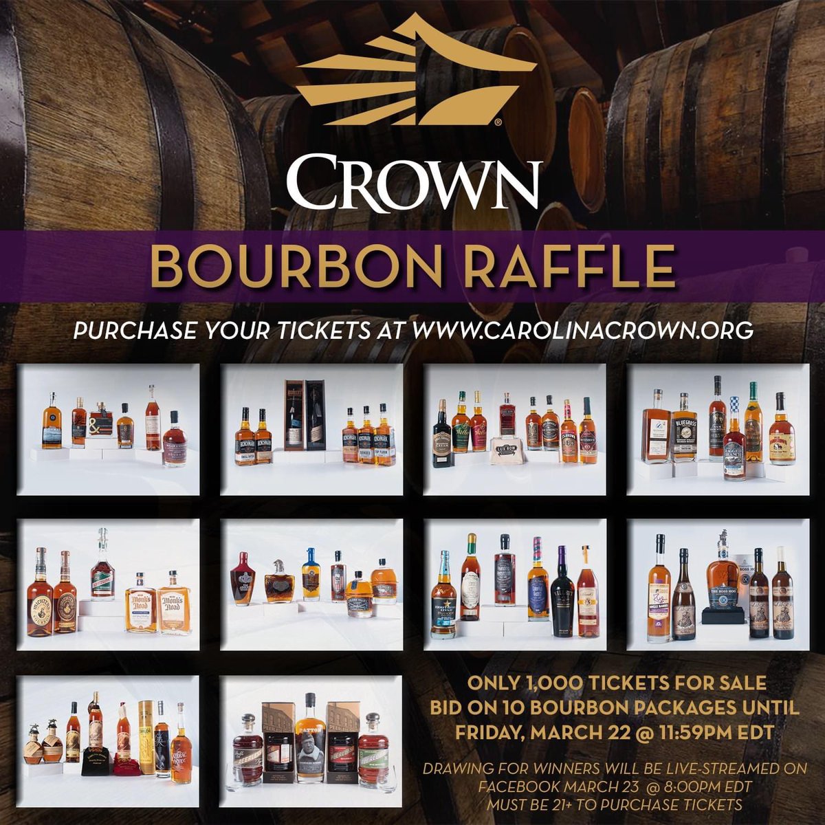 Last chance to support Carolina Crown and win some amazing bourbon! Ticket sales end tonight at 11:59pm EST 🎟 tinyurl.com/CrownBourbonRa…