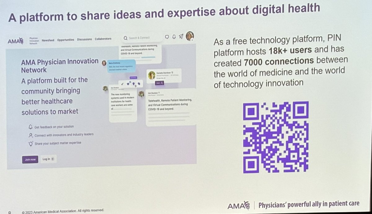 Calling all innovators in @ASRA_Society ! @DoctorJesseMD highlights an @AmerMedicalAssn resource to connect physicians and the tech-engineering-business community to design and invent the next generation of healthcare technology #ASRASPRING24