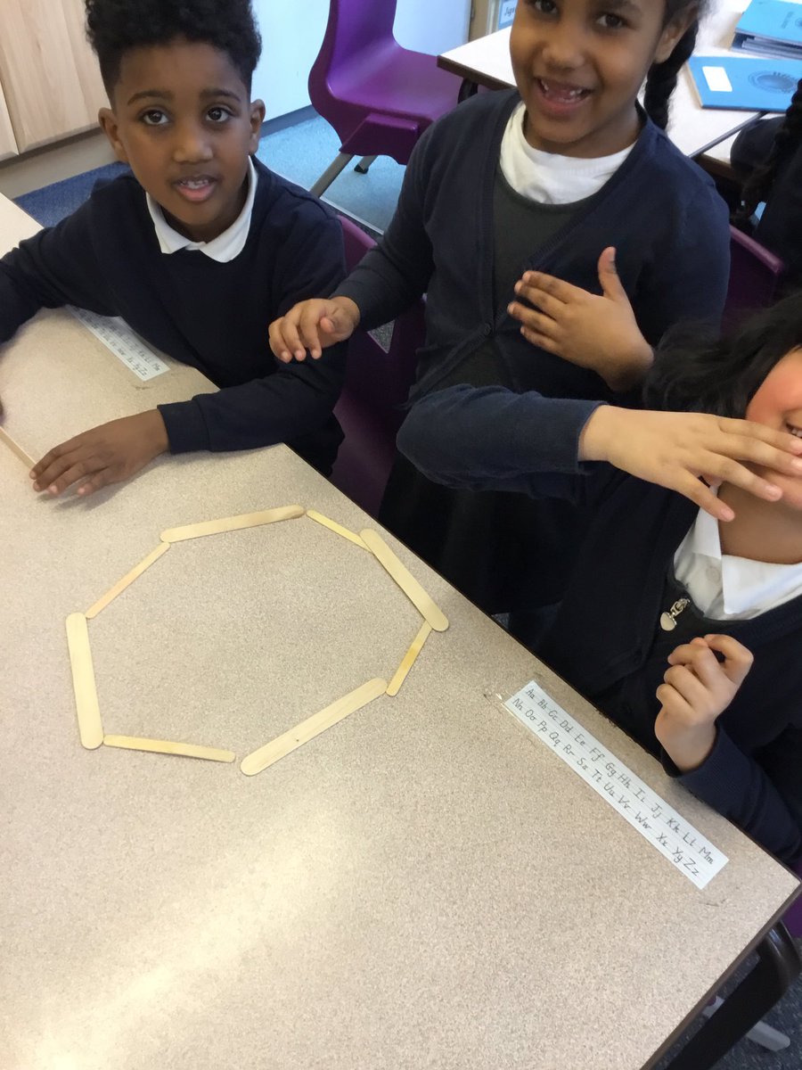 PindersPrimary's tweet photo. This week Year 2 have been focusing on 2D shapes. We use lollipop sticks to create different 2D shapes #ppmaths https://t.co/UmhQd41ZdW