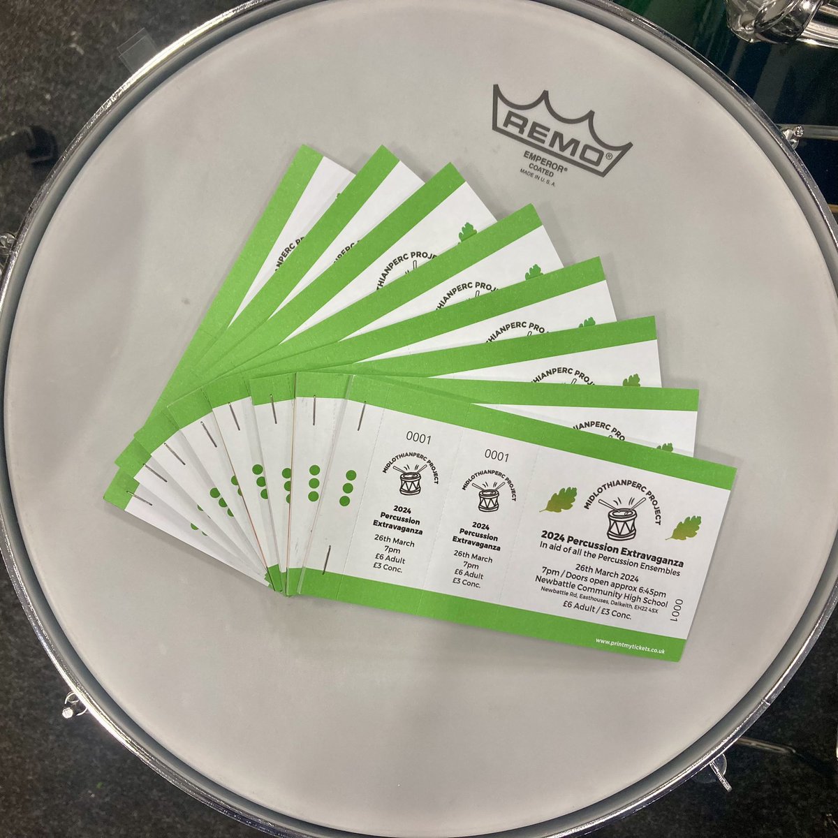 MidlothianPerc's tweet image. 🥁 Tickets on sale for the 2024 #PercussionExtravaganza Concert on Tuesday, March 26th! 🥁

🎟 £6 Adult / £3 Conc

Email to reserve for collection at Monday’s rehearsal: MidlothianPercProject@gmail.com

#MidlothianPercProject
#MidPercTraining
#MidPercEnsemble

@MusicMidlothian