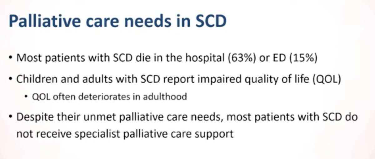 Dr <a href="/DrO_MD_/">Eberechi Nwogu-Onyemkpa, MD</a> presents the sobering statistics that >3/4 of patients with sickle cell disease die in an acute care setting and this is a young patient population. >50% of patients with SCD do not have #hpm support. #hapc24