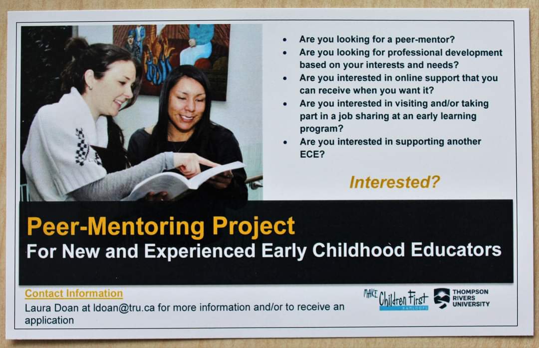 Six years ago The Peer Mentoring Project was in its second pilot phase in one community, and now it is a province-wide program!  I am grateful for all of the support we have received and for all who have been part of this collective effort. @ECEBC1 @TRUResearch @WestcoastCCRC