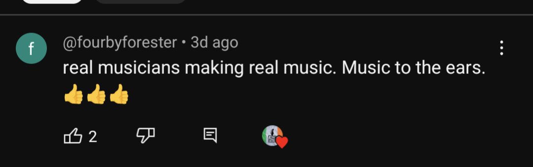 Just saw this YouTube comment of a guy saying 'That's music to my ears' when he was talking about music