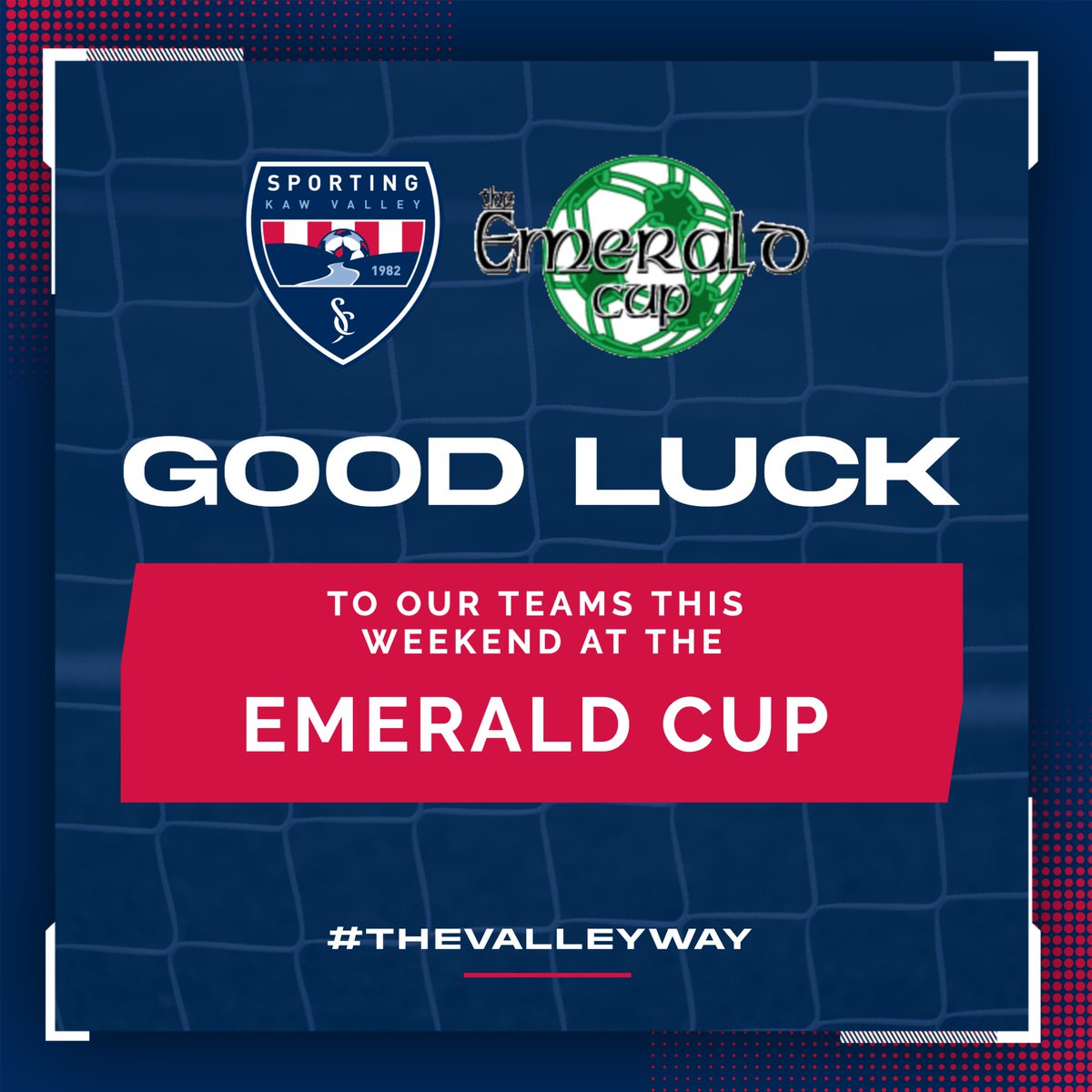 𝙂𝙤𝙤𝙙 𝙇𝙪𝙘𝙠 to all of our teams competing in the @challengerhq Emerald Cup this weekend! 🤩

#TheValleyWay | #SportingKC

#manhattanks #topekaks #kusoccer #kstatesoccer #jayhawksoccer #threecitiesoneclub #playerdevelopment #playfirst #hometownclub