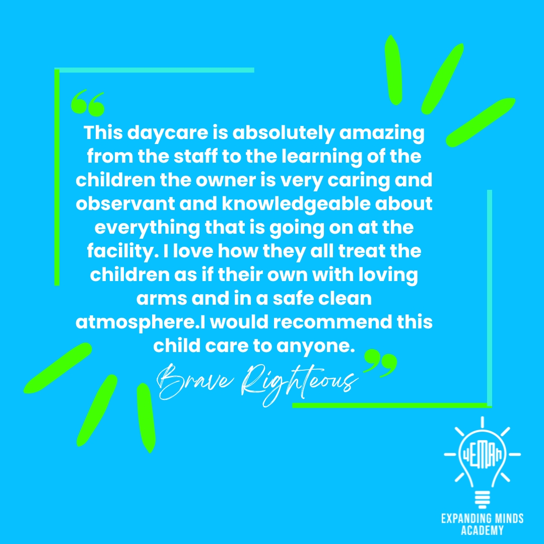 We're thrilled to share this glowing 5-star review from our happy parent, Brave Righteous, at #ExpandingMindsAcademy! Brave's kind words warm our hearts and motivate us to deliver exceptional educational experiences. Thank you Brave! 
#Orlandoparents #5StarReview #HappyParents