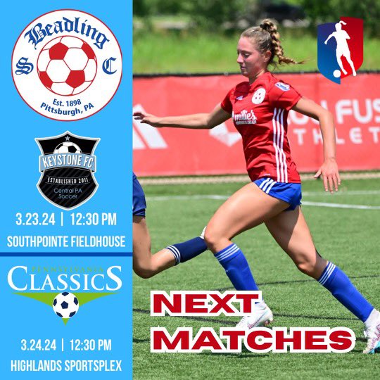 Beadling 2009 Girls Academy Team (@beadling2009ga) on Twitter photo 🗓: March 23th
🆚: <a href="/keystone_fc/">Keystone FC</a> 09
⏰: 1️⃣2️⃣:3️⃣0️⃣ PM
📍: Canonsburg, PA
🏟️: <a href="/TheFieldhousePA/">SouthpointFieldhouse</a>
🗓️: March 24th
🆚: <a href="/PAClassics/">PA Classics</a> 09
⏰: 1️⃣2️⃣:3️⃣0️⃣ PM
📍: Tridelphia, WV
🏟️: <a href="/PlayHSCSports/">Highlands Sports</a>
#weoverme #closethegap #Bthedifference #foreachother
<a href="/BeadlingSoccer/">Beadling Soccer Club</a> <a href="/GAcademyLeague/">Girls Academy</a> 🗓: March 23th
🆚: <a href="/keystone_fc/">Keystone FC</a> 09
⏰: 1️⃣2️⃣:3️⃣0️⃣ PM
📍: Canonsburg, PA
🏟️: <a href="/TheFieldhousePA/">SouthpointFieldhouse</a>
🗓️: March 24th
🆚: <a href="/PAClassics/">PA Classics</a> 09
⏰: 1️⃣2️⃣:3️⃣0️⃣ PM
📍: Tridelphia, WV
🏟️: <a href="/PlayHSCSports/">Highlands Sports</a>
#weoverme #closethegap #Bthedifference #foreachother
<a href="/BeadlingSoccer/">Beadling Soccer Club</a> <a href="/GAcademyLeague/">Girls Academy</a>