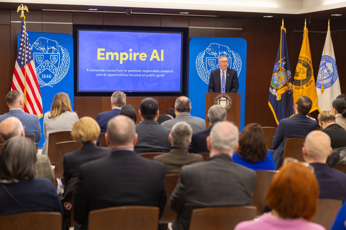 A great afternoon in Buffalo with Majority Leader @CPeoplesStokes and other state leaders, alongside top @UBuffalo researchers, to highlight the benefits #EmpireAI will bring to New York's workforce and economy: