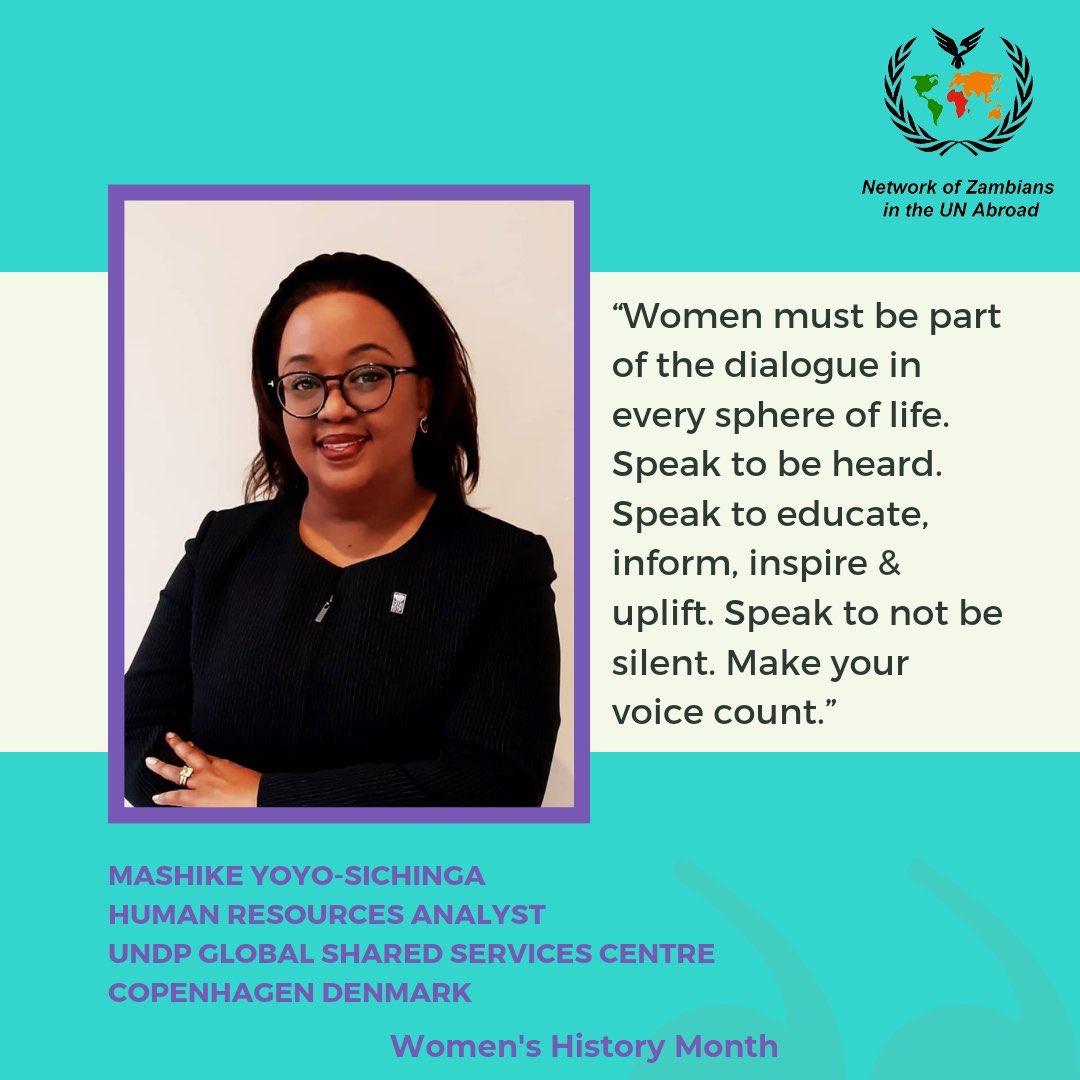 MashikeJoy's tweet photo. I am honoured to participate in the #NetworkOfZambiansInTheUNabroad (UNIZ) campaign celebrating women in development during the #WomensHistoryMonth 

It is my hope that this campaign will elevate issues concerning women and that our collective voice will be heard. https://t.co/RiqH3EhiaC