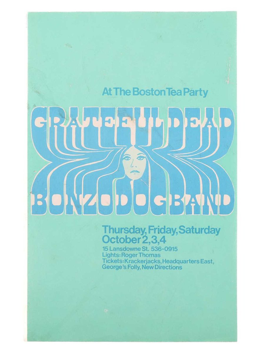 Fans of <a href="/GratefulDead/">Grateful Dead</a> and #TheBonzos your chance to own this ultra rare, one of only 500 printed flyer for #TheBostonTeaParty 1969, from my Dad #VivStanshall’s private collection. I believe you were there <a href="/LloydGrossman/">Lloyd Grossman</a>? tinyurl.com/2s3wezbt