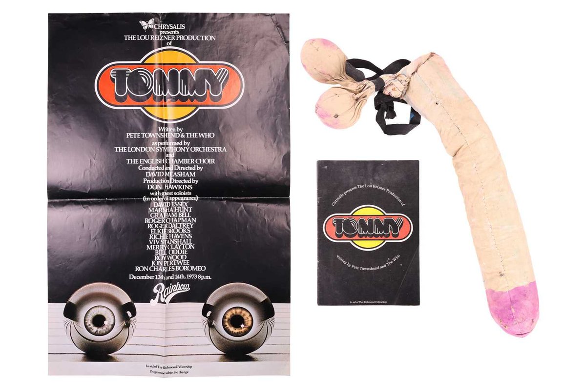 Fans of <a href="/TheWho/">The Who</a> #PeteTownsend and #TheBonzos your chance to own the original programme, poster, plus the oversized phallic prop as worn by my Dad #VivStanshall in the 1973 London production of #Tommy also featuring #BillOddie #JonPertwee #RichieHavens tinyurl.com/2fbf887u