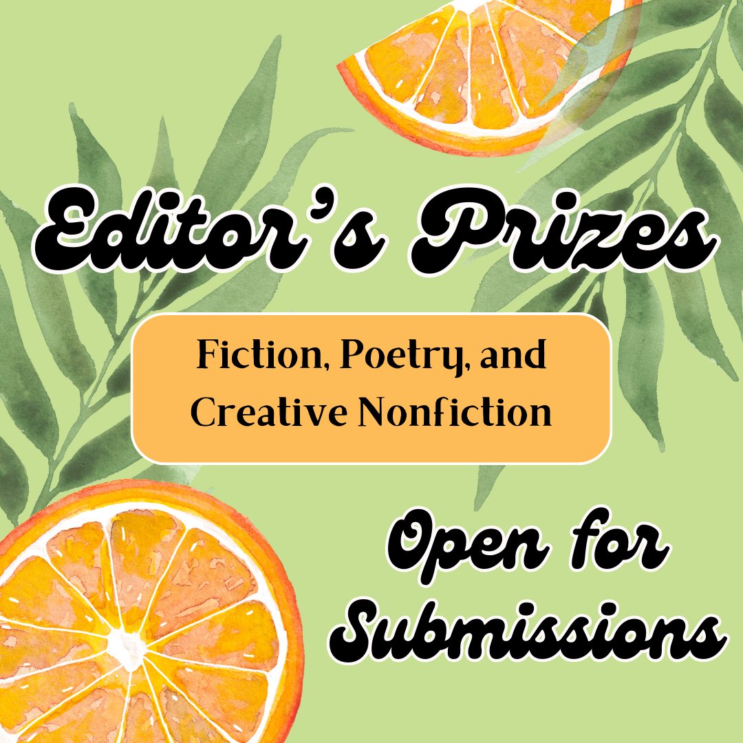 We're less than a month away from closing our Editor's Prizes in Fiction, Poetry, & Creative Nonfiction! Each winner receives publication in TFR and $1,000 upon publication. Don't forget to submit below👇 floridareview.submittable.com/submit #theflreview #ContestAlert #AuthorsofTwitter