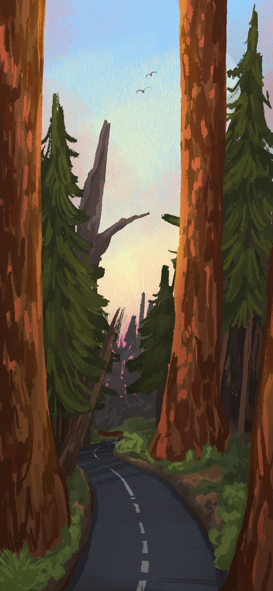 Got inspired by a photo of redwood trees and wanted to make a background for my phone 😳 had lots of fun with this