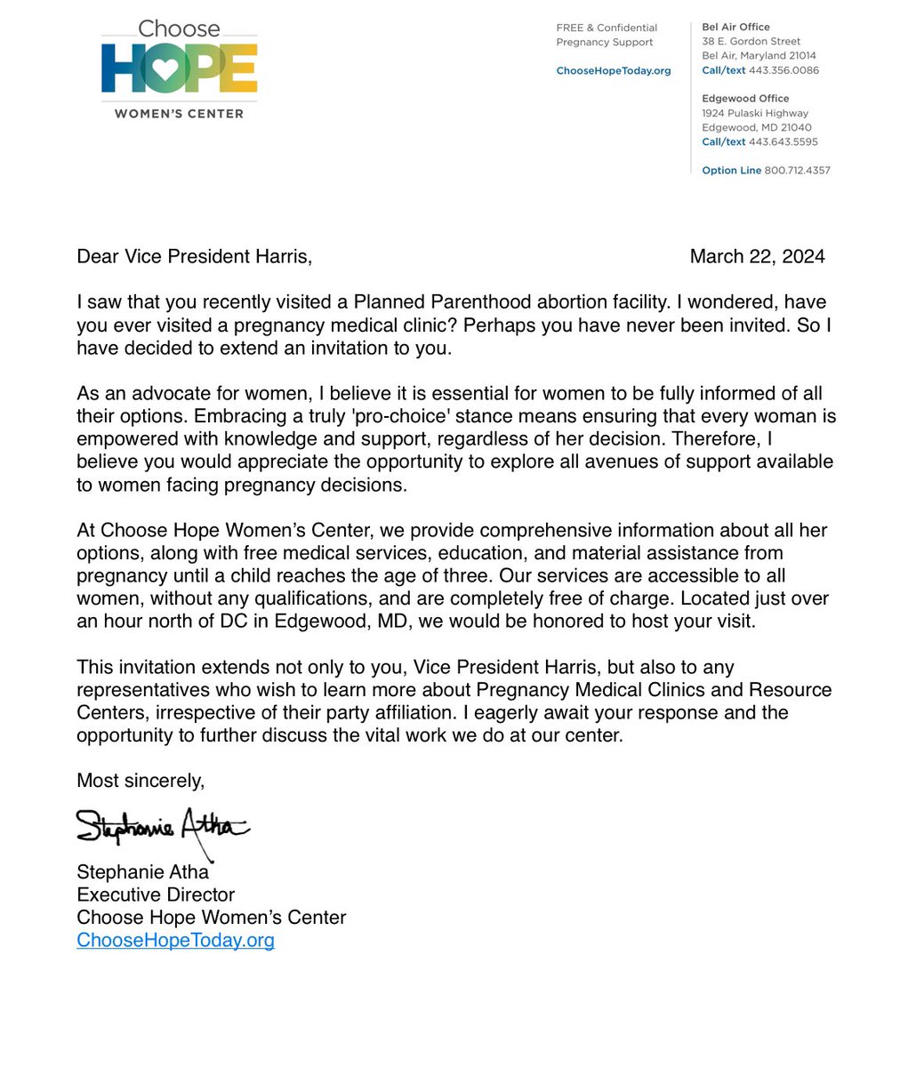 CHWomensCenter's tweet photo. I wrote a letter to the Vice President. https://t.co/xii4Slb9lk