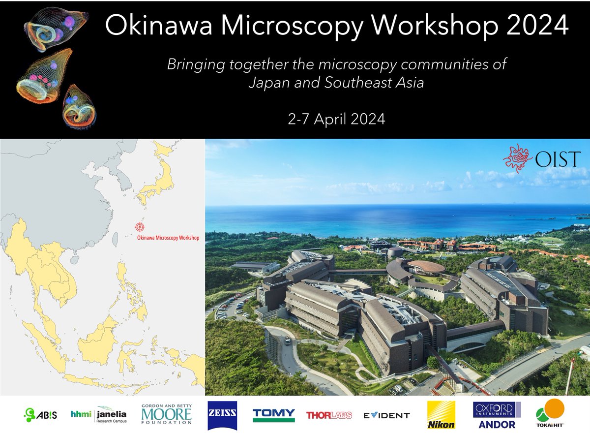 Just over a week to go for the Okinawa Microscopy Workshop #OKAscope! We look forward to meeting all the participants at @OISTedu and fostering a collaborative Japanese-Southeast Asian imaging community.