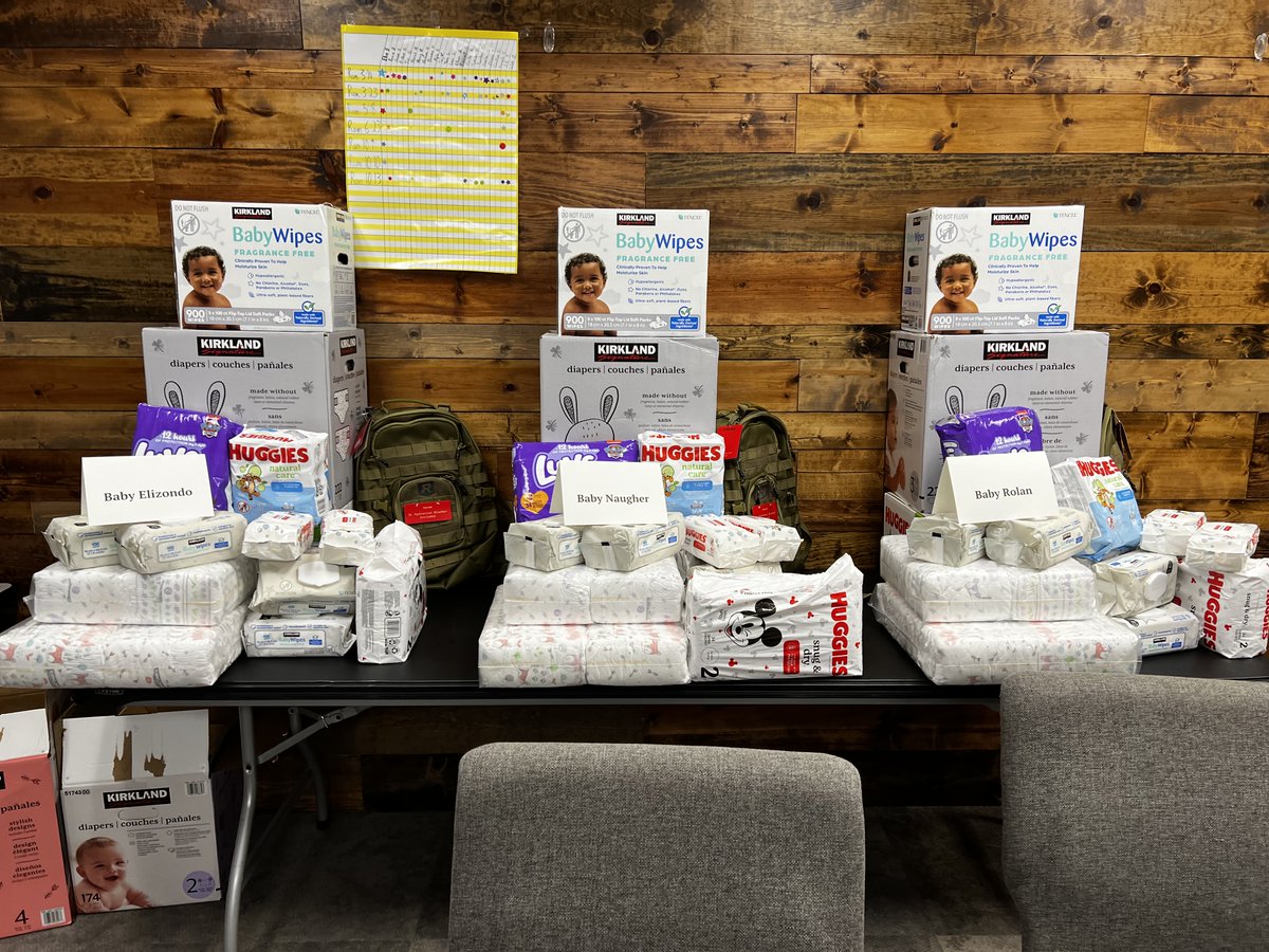 Surprise diaper shower at today's safety meeting! Congratulations to the three expecting OPREX families!