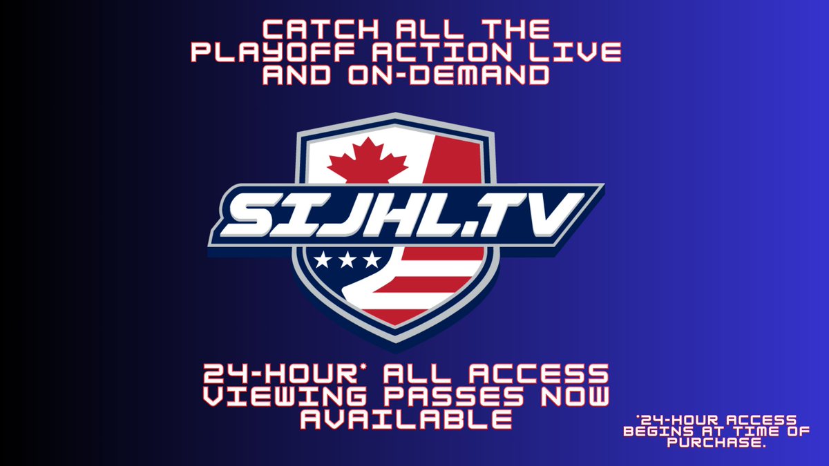 SIJHL.TV is your exclusive home for live and on-demand broadcasts of the Bill Salonen Cup playoffs. 24-hour viewing passes are now available. Head to SIJHL.TV for more details.