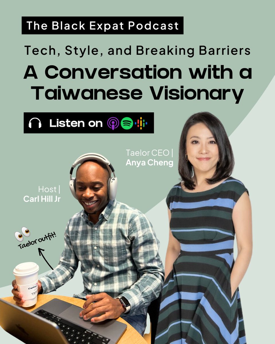 Taelor CEO <a href="/Anyacheng/">Anya Cheng</a>   spoke about her journey as a tech leader and immigrant entrepreneur.  <a href="/TheBlack_Expat/">Carlo</a>, the host, has been rocking Taelor's curated picks for many of his live video interviews! 🎙️ Listen: podcasts.apple.com/us/podcast/the…… #PodcastInterview #WomenInTech #TaelorGuy
