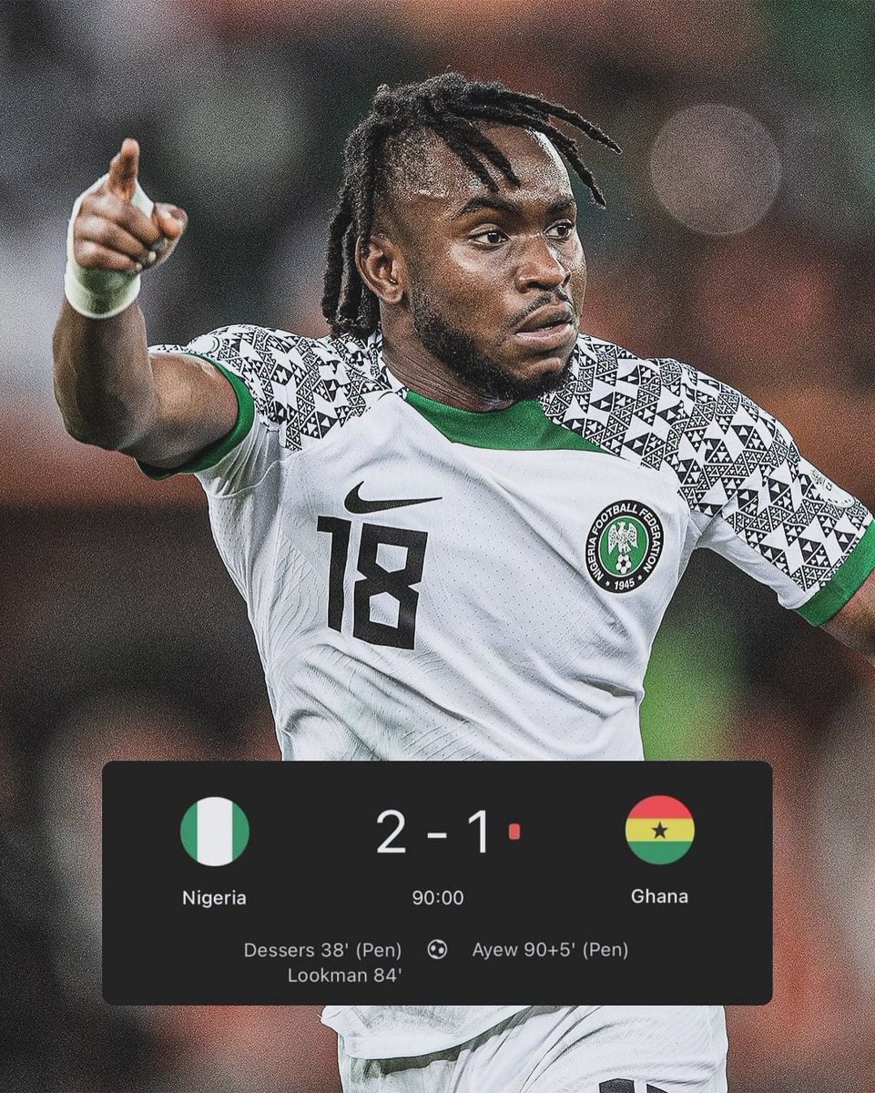 NIGERIA HAVE DEFEATED GHANA FOR THE FIRST TIME SINCE 2006 🇳🇬💪🏾⭐️

#Lookman #iwobi #Betasports