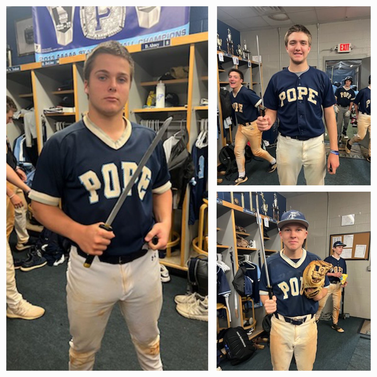 Pope_Baseball's tweet photo. Multiple #2KWarriors from games yesterday and 2 #OnbaseArmor recipients. We appreciate the courage shown & sacrifices made by @mattstrydom20 & @Lukewinbush as they give their all for the #GDN BROTHERHOOD
#BetonBLUE https://t.co/MtAFEJmrQ8